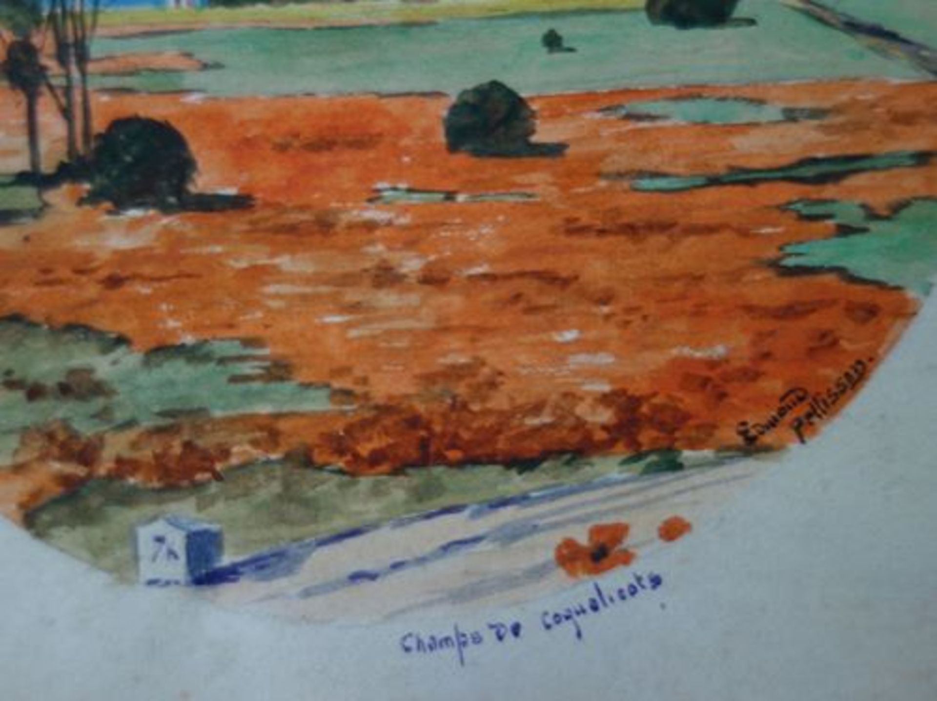 Edmond PELLISSON Champs de Coquelicots, c. 1896 Aquarelle originale Signée en bas [...] - Bild 6 aus 7