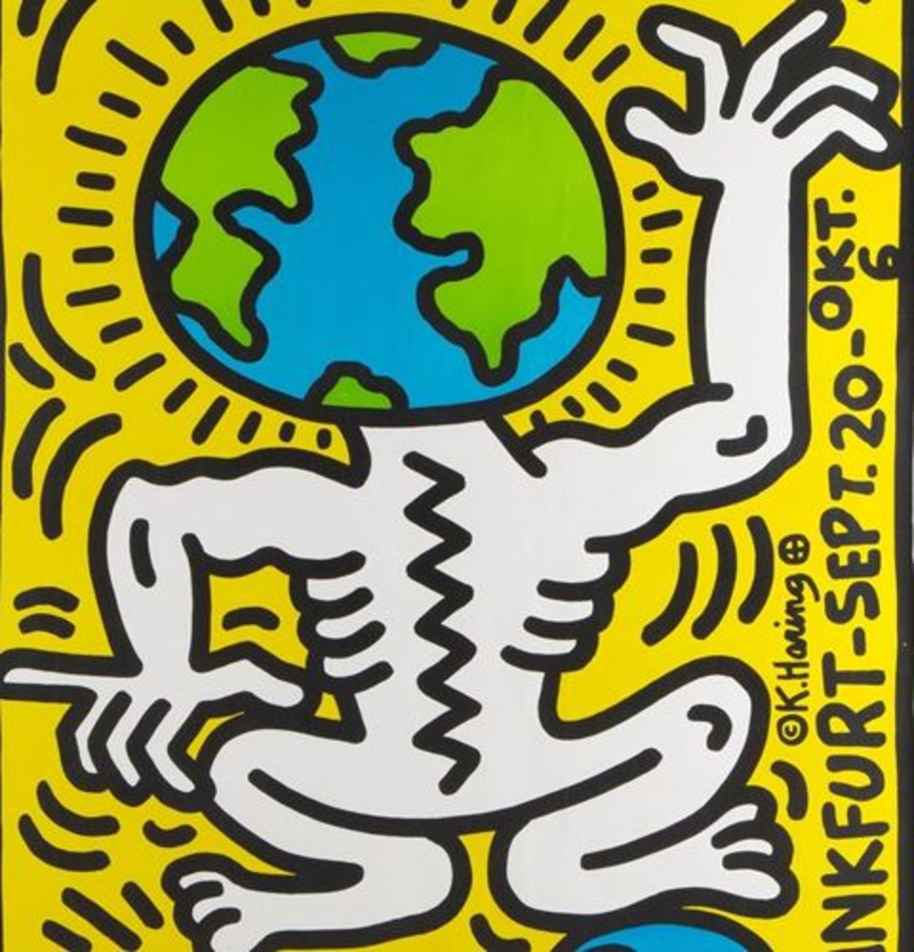 Keith HARING Theater Der Welt 1985 Original screenprint Signed in the plate On thick [...] - Bild 3 aus 3