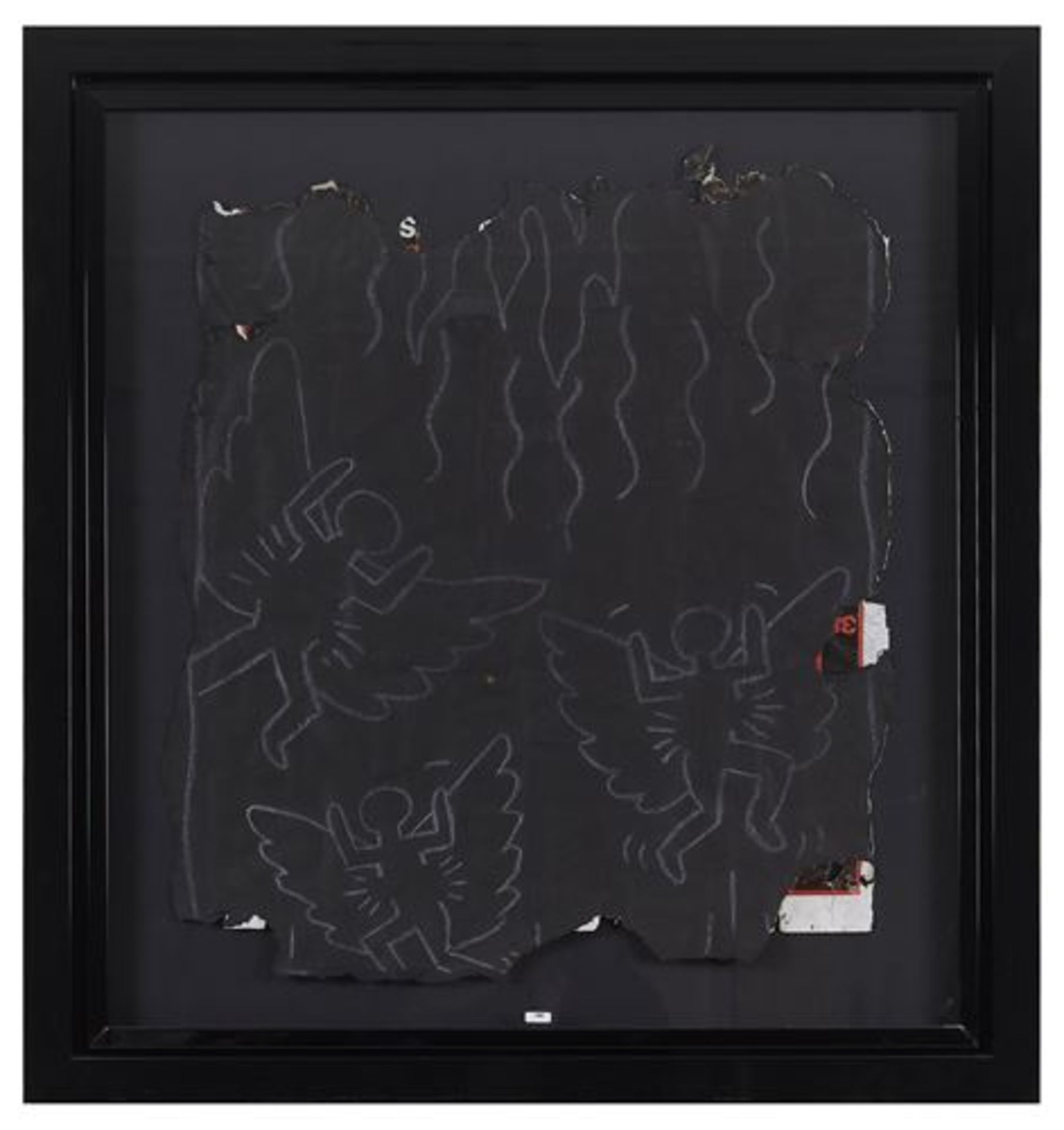 Keith HARING (1958-1990) Untitled, circa 1980/1985 White chalk drawing on black [...]