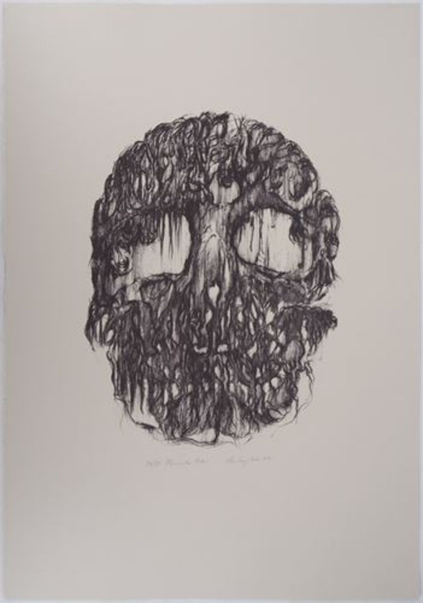 Charley CASE Memento Mori Lithograph Signed in pencil Numbered / 99 copies on vellum [...] - Bild 2 aus 6