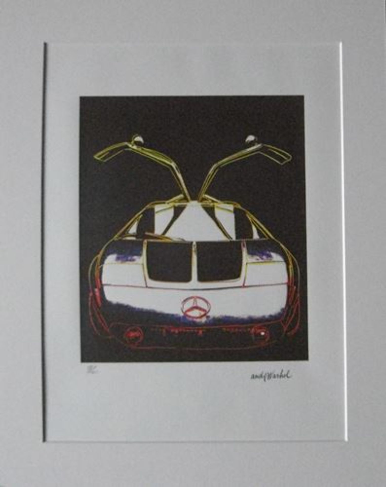 Andy WARHOL (after) "Mercedes C111 jaune et orange" Lithograph signed in the plate [...]