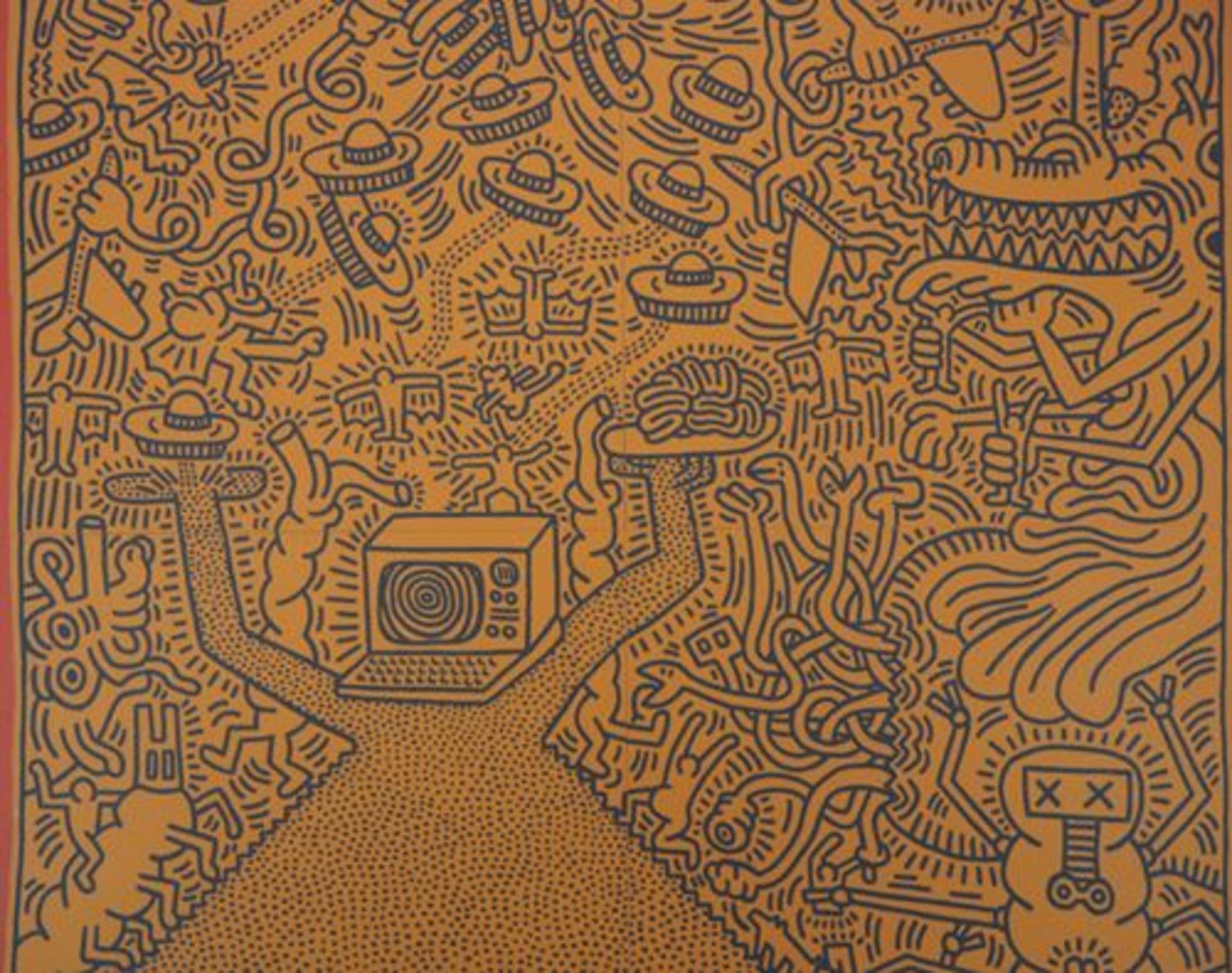 Keith HARING Futurism Screenprint on Vellum Signed in the plate Bears the dry stamp [...] - Bild 4 aus 6