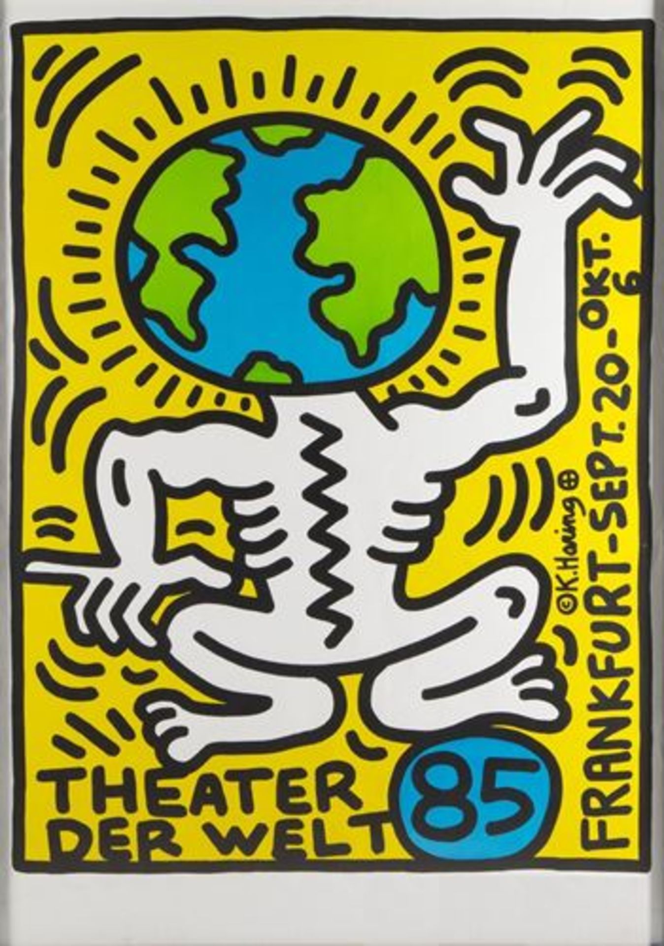 Keith HARING Theater Der Welt 1985 Original screenprint Signed in the plate On thick [...]