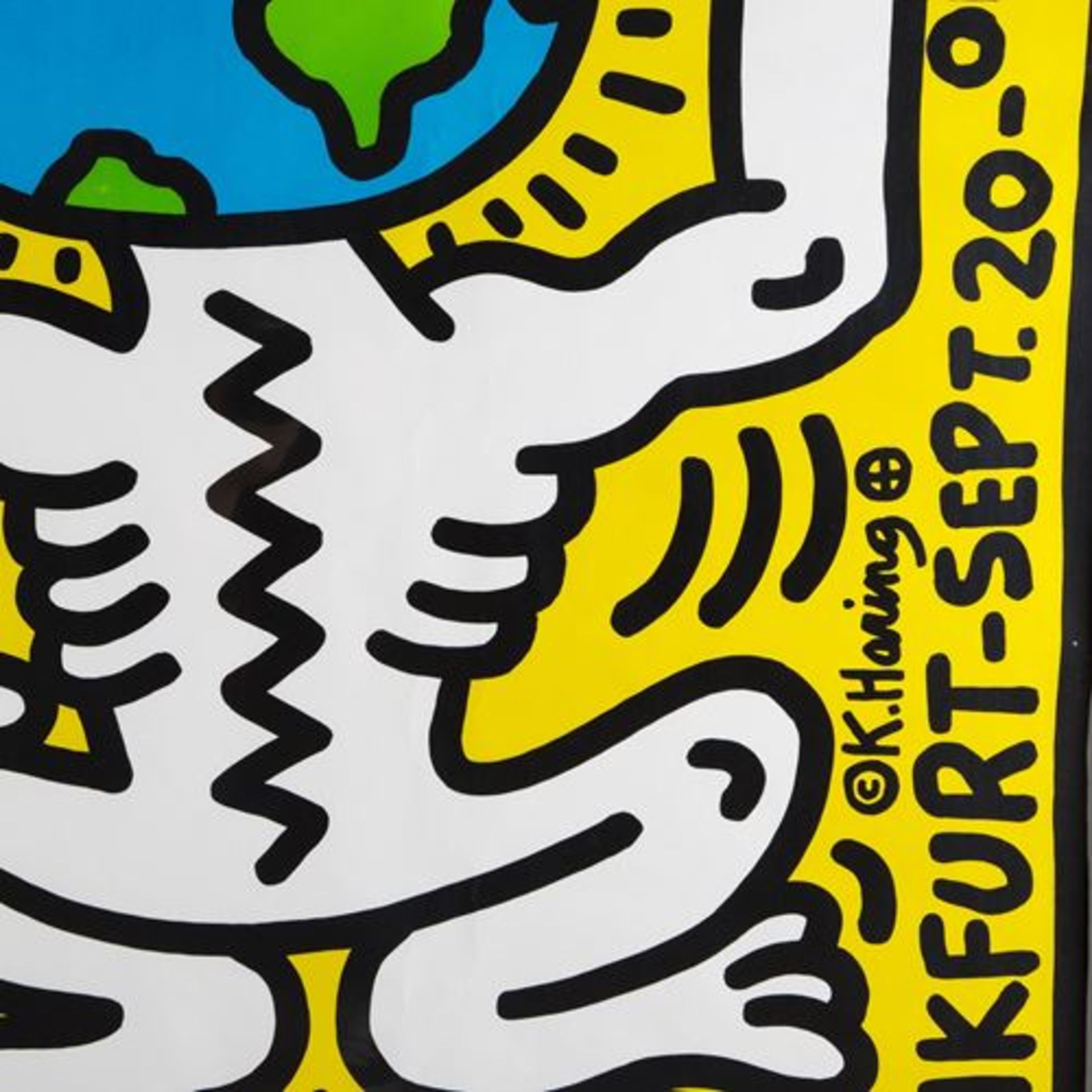 Keith HARING Theater Der Welt 1985 Original screenprint Signed in the plate On thick [...] - Bild 2 aus 3