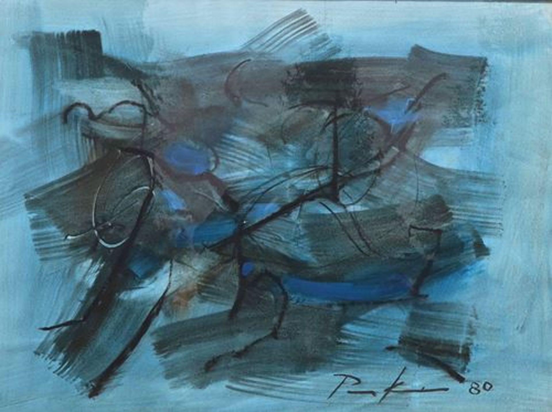 Bill PARKER (1922-2009) Abstraction mixed media (gouache, pastels, and [...] - Bild 2 aus 5