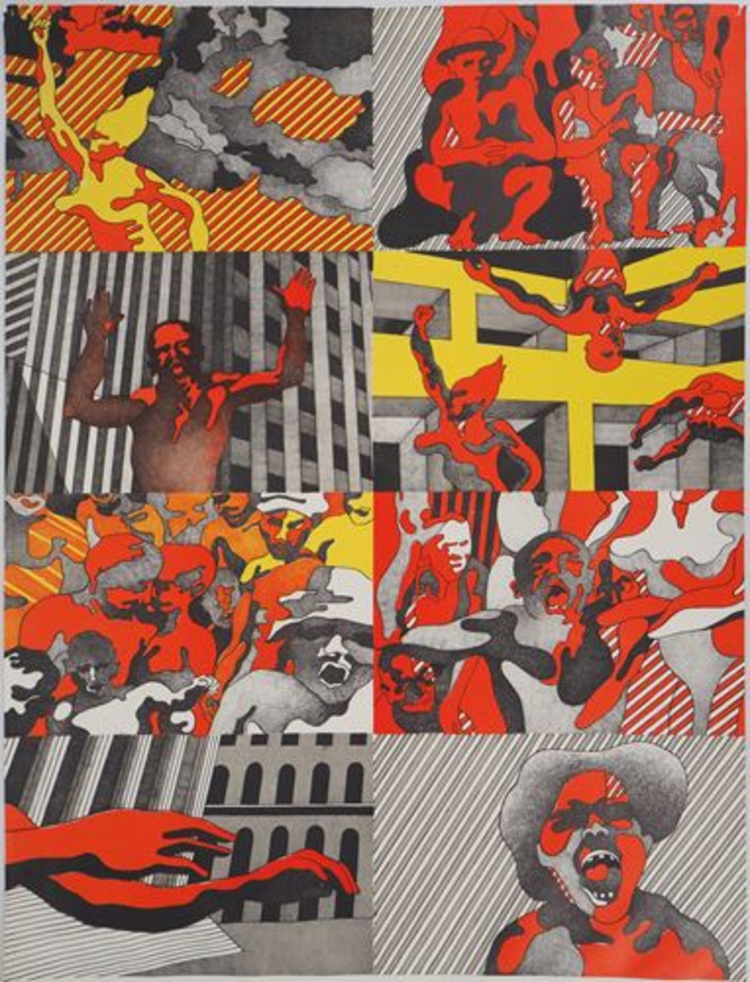 Henri CUECO (1929-2017) The Red Men Lithograph On poster paper 75 x 50 cm Very [...] - Bild 2 aus 5