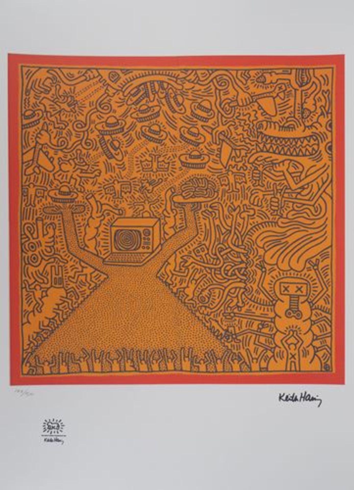 Keith HARING Futurism Screenprint on Vellum Signed in the plate Bears the dry stamp [...]