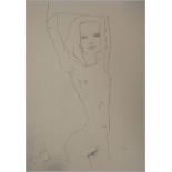 Egon SCHIELE (after) Female Nude Colored lithograph Signed in the plate On paper [...]