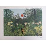 Le Douanier ROUSSEAU (Henri) Rainforest landscape - Lithograph on stone - Signed in [...]