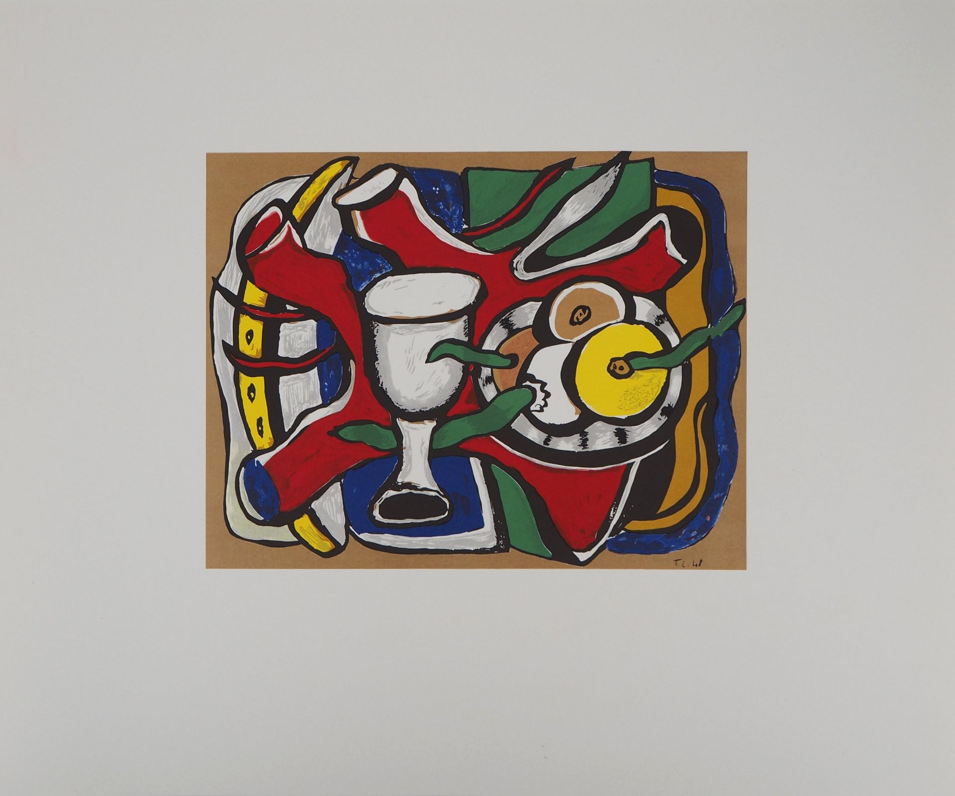 Fernand LÉGER (1881 - 1955) Still life with apples, Colored lithograph Signed in [...] - Bild 2 aus 6