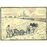 Camille / Lucien PISSARRO The plowman Xylography 12 x 17 cm The engraving was made [...]