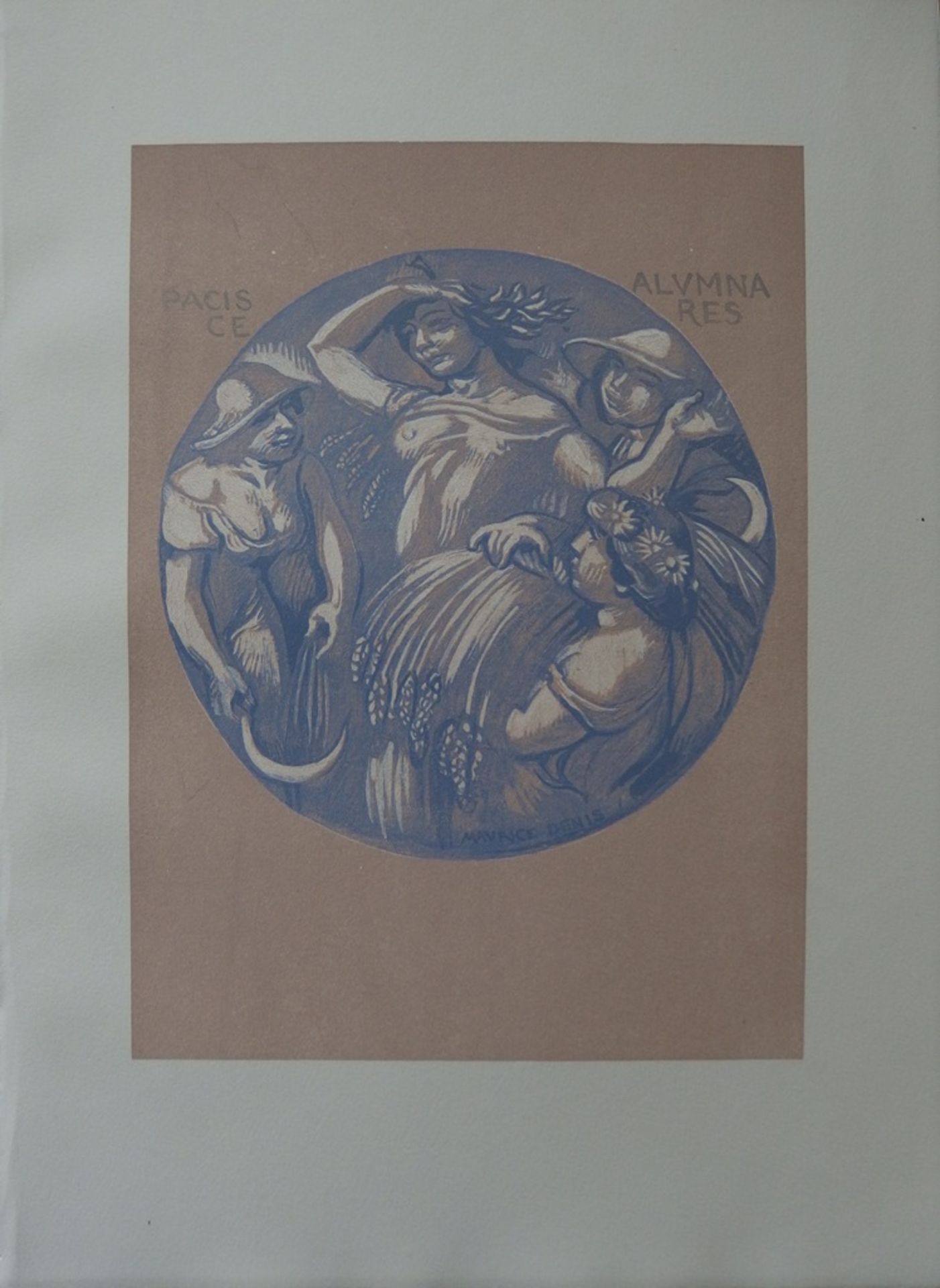 Maurice DENIS The peace and Ceres Woodcut on Vellum Arches paper Signed in the [...]