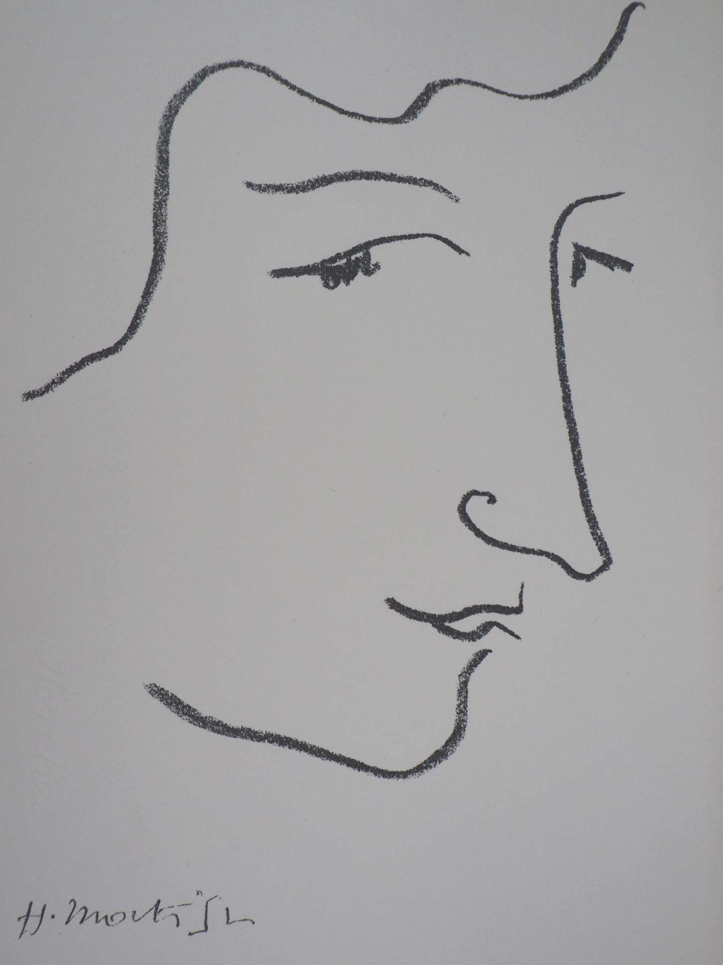 Henri MATISSE (1869-1954) Portrait in profile, 1952 Lithograph (Mourlot workshop) on [...] - Bild 4 aus 4