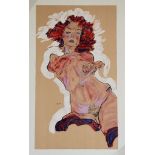 Egon Schiele (after) - La Fille aux Cheveux Rouges Lithograph on Rives Artist 270g [...]