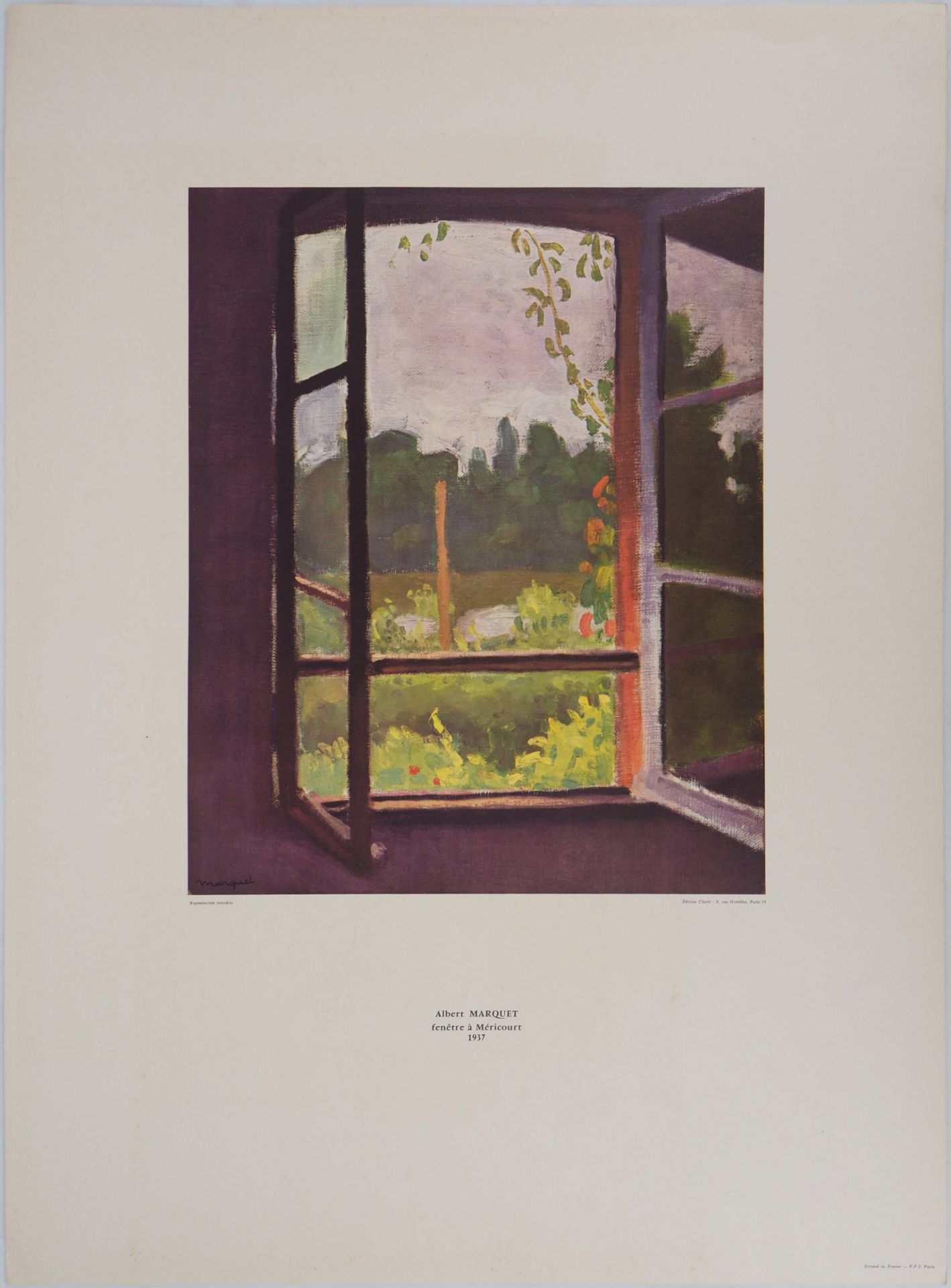 Albert MARQUET (after) Window in Méricourt, 1937 High quality four colour [...] - Bild 2 aus 8