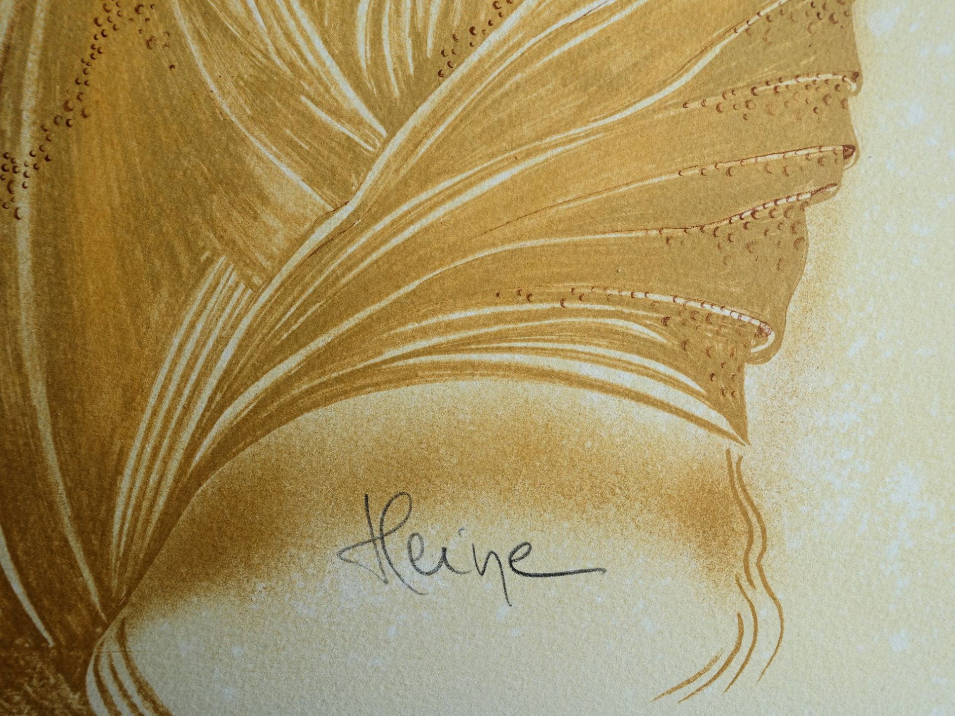 Jean HEINE Young woman with veil Original lithograph Signed in pencil by the [...] - Bild 7 aus 7