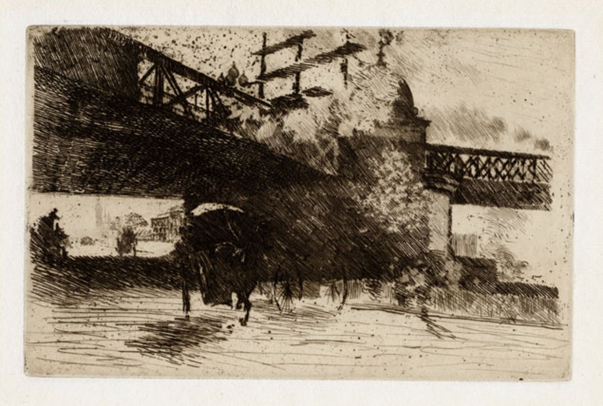 Giuseppe DE NITTIS View of London Etching and dry point From the "Gazette des beaux [...]