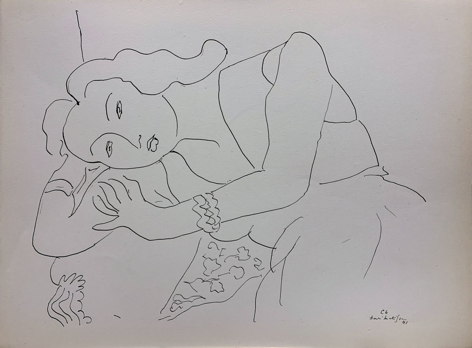 Henri Matisse (after) Thinking Young Girl, 1943 Lithograph on thin vellum paper [...]