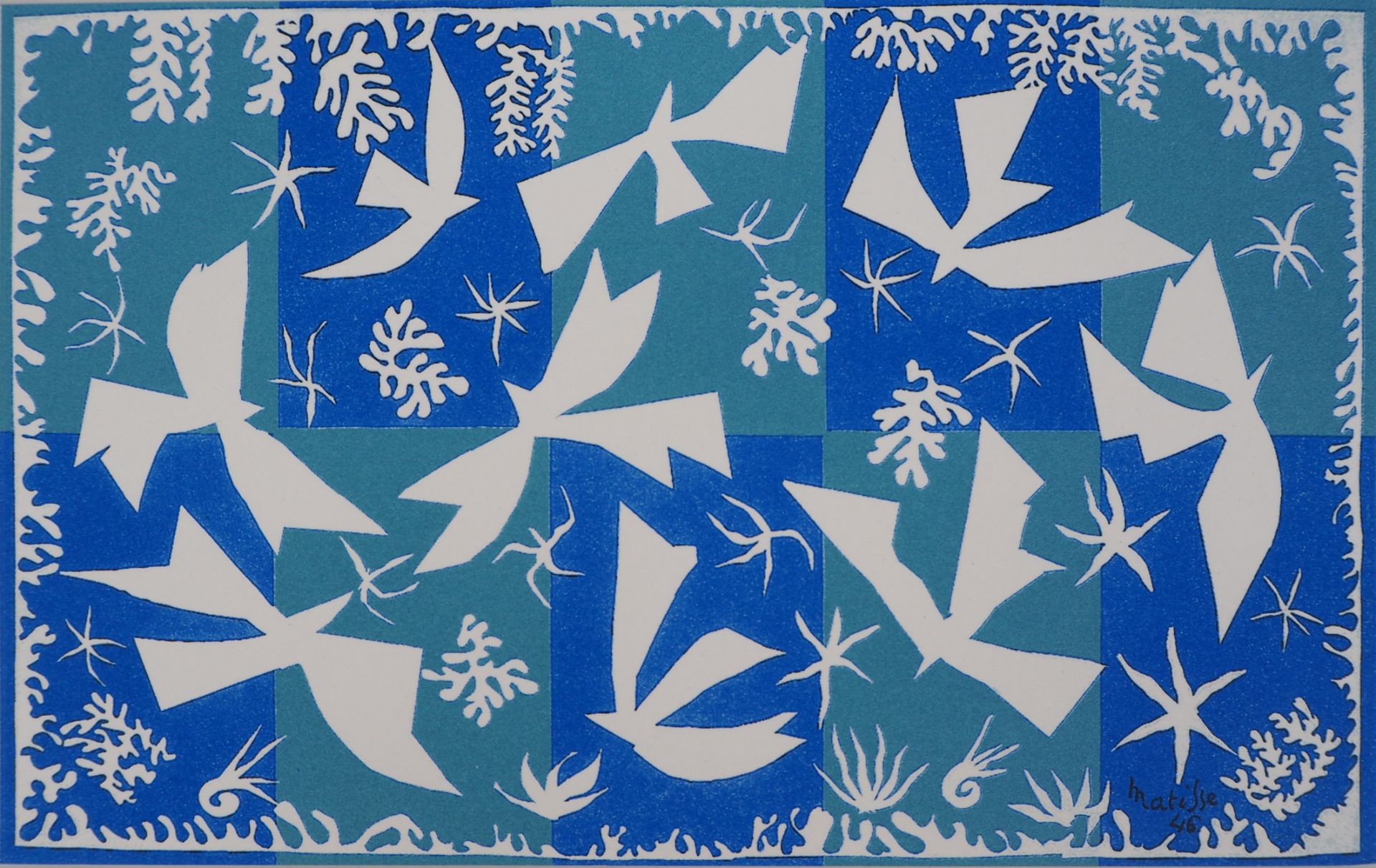 Henri Matisse (1869-1954) (after) Doves in the sky, 2000 Screenprint Signed in the [...]