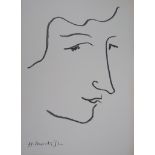 Henri MATISSE (1869-1954) Portrait in profile, 1952 Lithograph (Mourlot workshop) on [...]