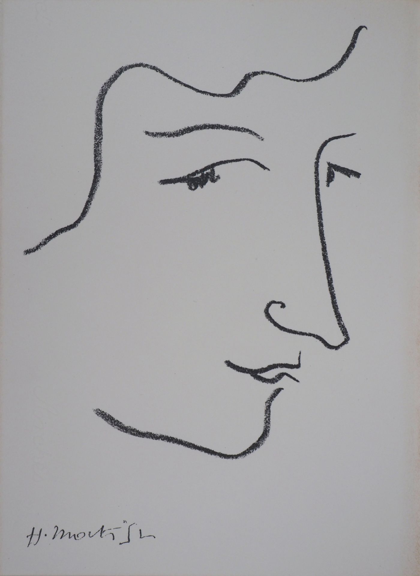 Henri MATISSE (1869-1954) Portrait in profile, 1952 Lithograph (Mourlot workshop) on [...]