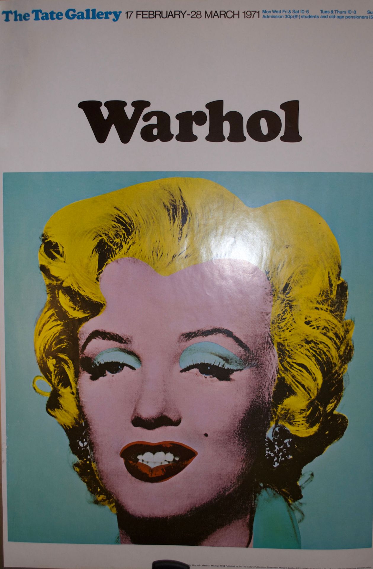 Andy Warhol Marilyn Monroe Poster, 1971 Offset printing poster, Marilyn Monroe Tate [...]