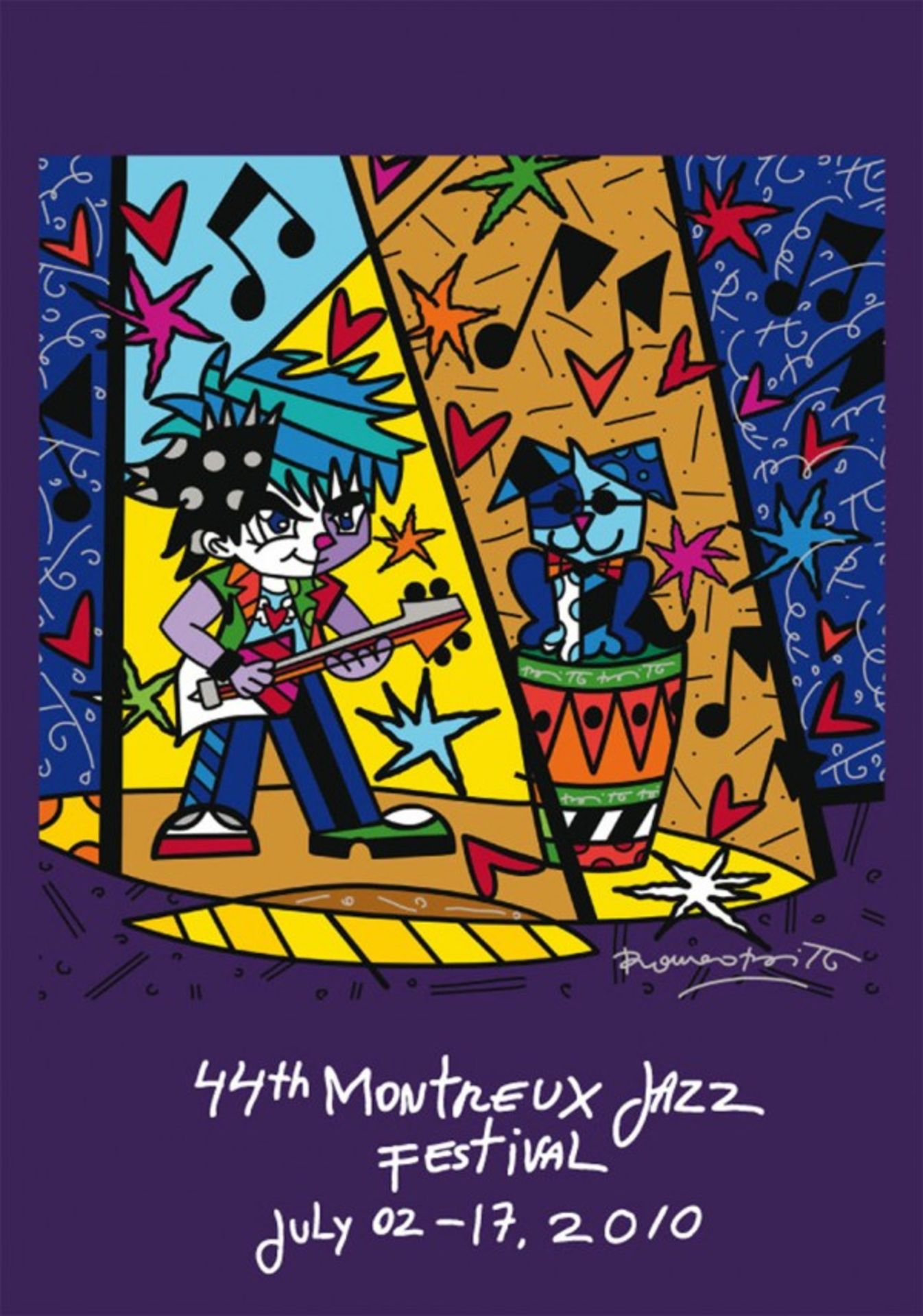 Romero Britto - Montreux Jazz 2010 Silkscreen on paper Plate-signed &amp; not [...]