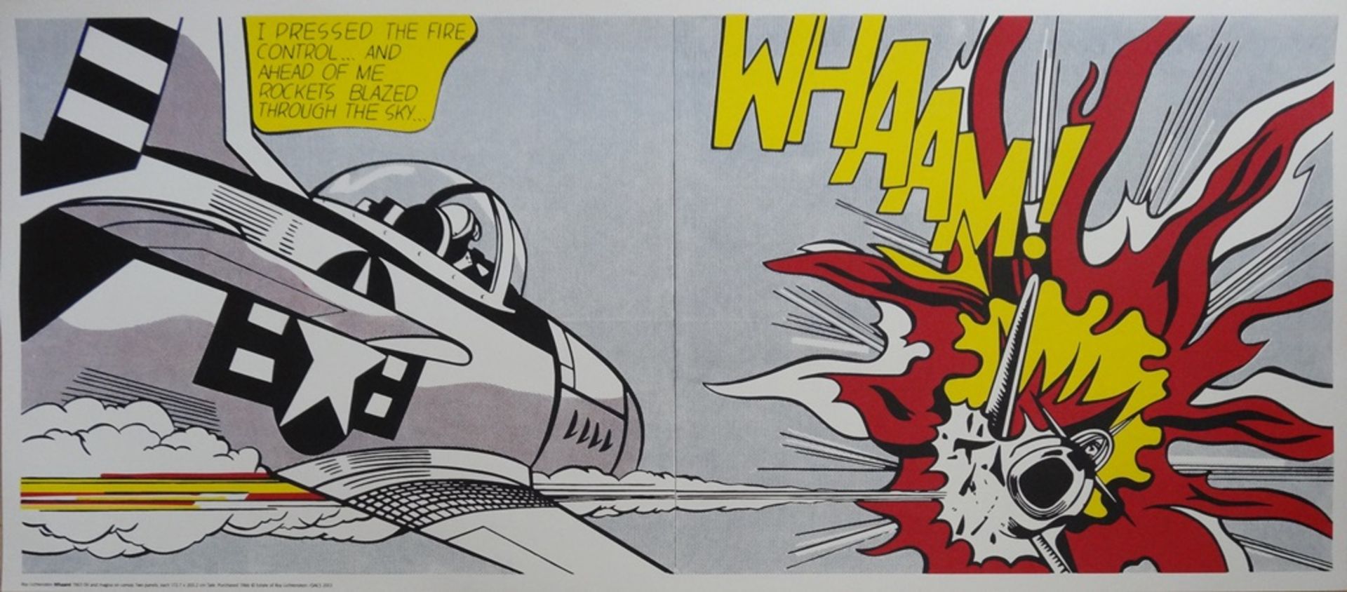 Roy LICHTENSTEIN (after) Whaam! silkscreen edited by Tate Gallery, London, [...]