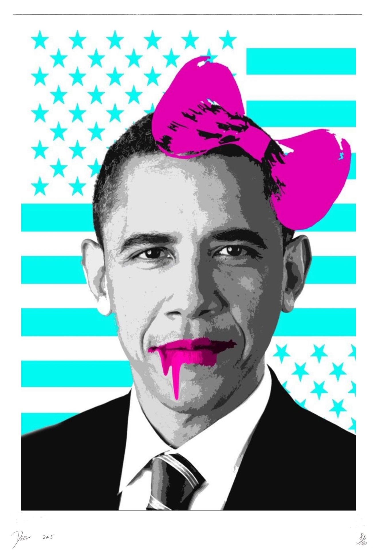Obama Pink - Original screenprint by Death NYC - Artist Rising American Street [...]