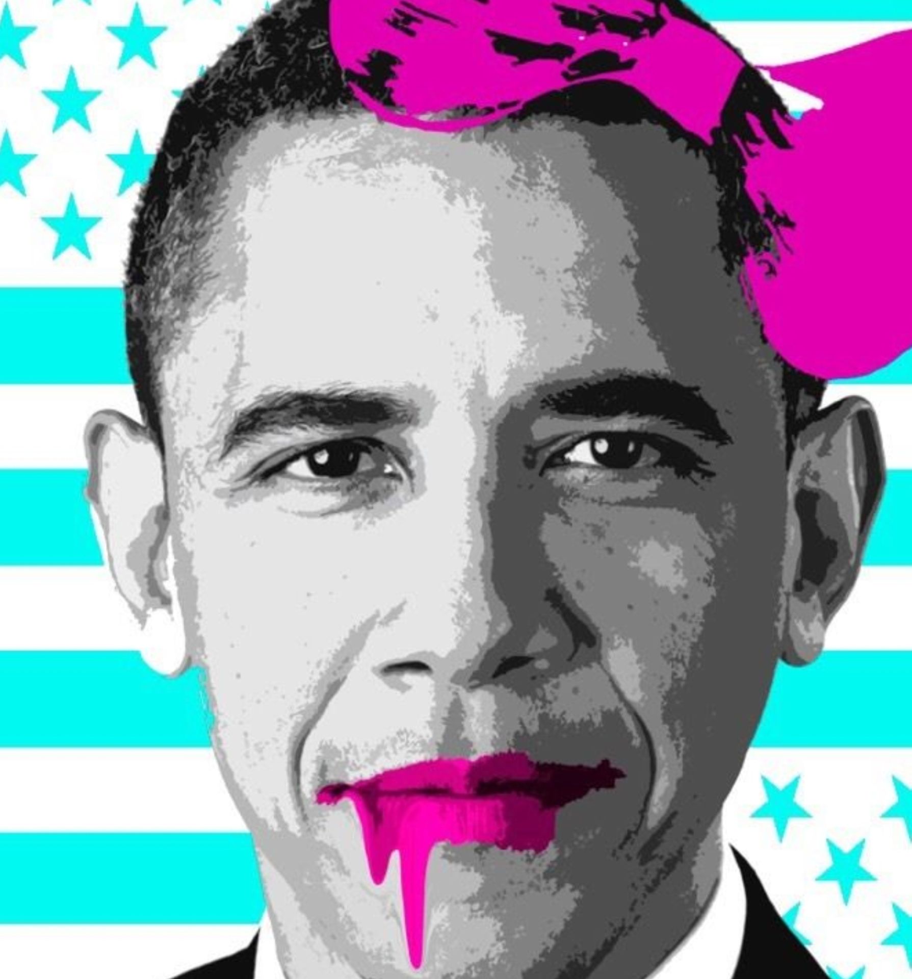 Obama Pink - Original screenprint by Death NYC - Artist Rising American Street [...] - Bild 2 aus 5