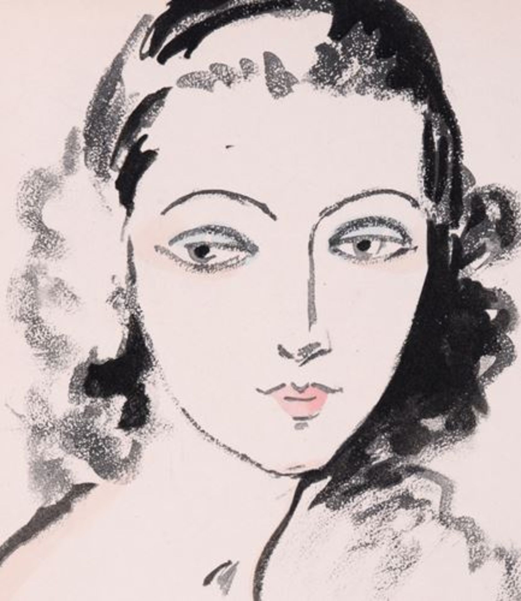 Kees Van Dongen Portrait of a woman, 1925 Original stencil print on vélin [...] - Bild 3 aus 4