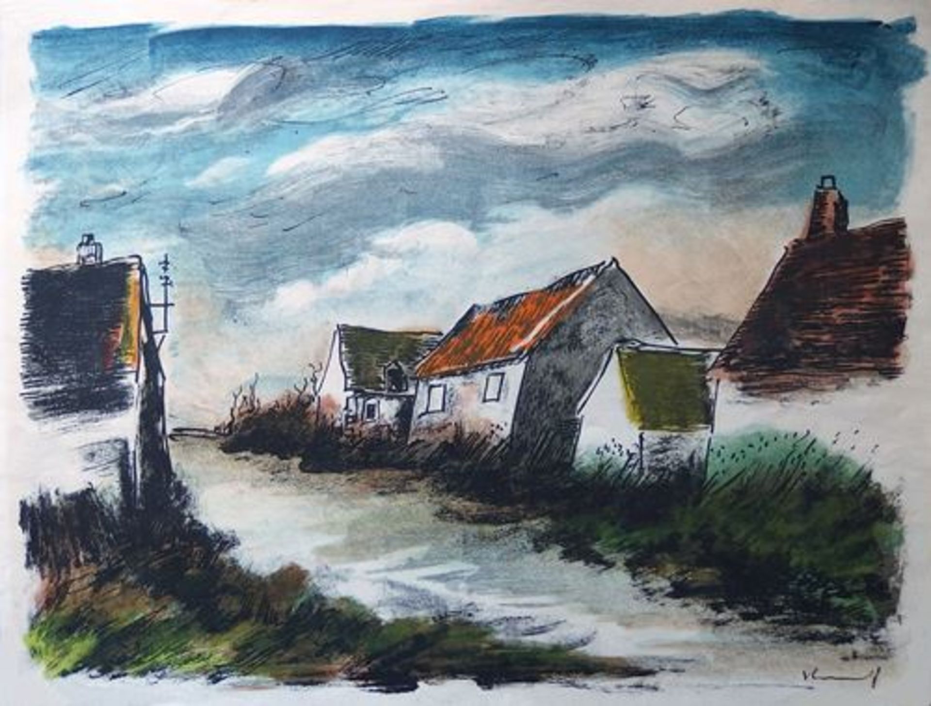 Maurice de VLAMINCK Montigny sur Avre, 1956 Original lithograph on fine Vellum paper [...]