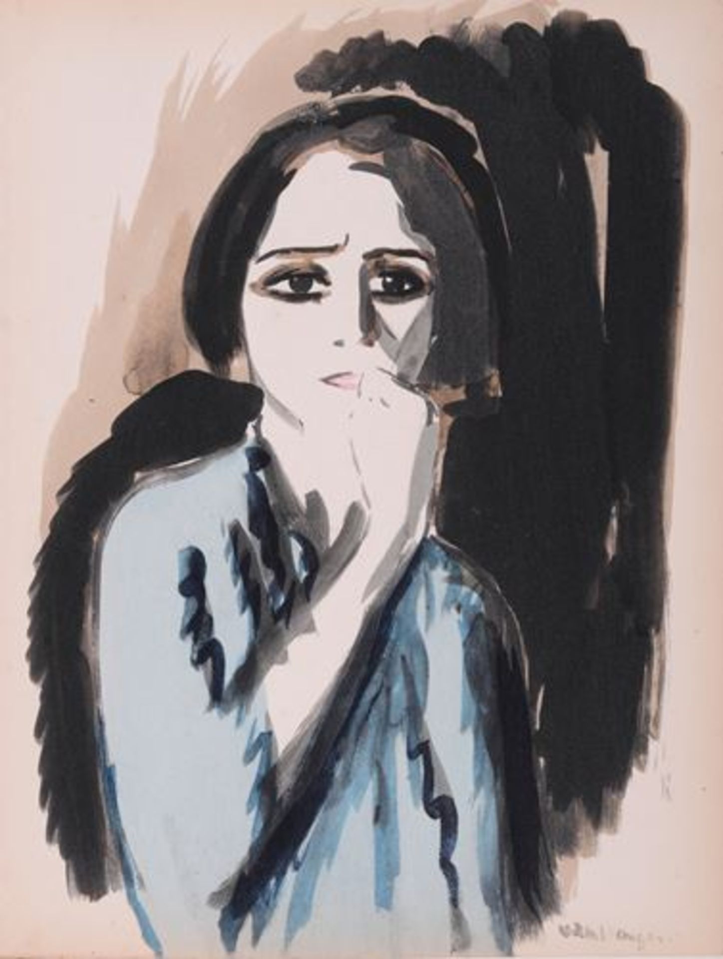 Kees VAN DONGEN Anger, 1925 Original stencil print on vélin paper. Signed in [...]