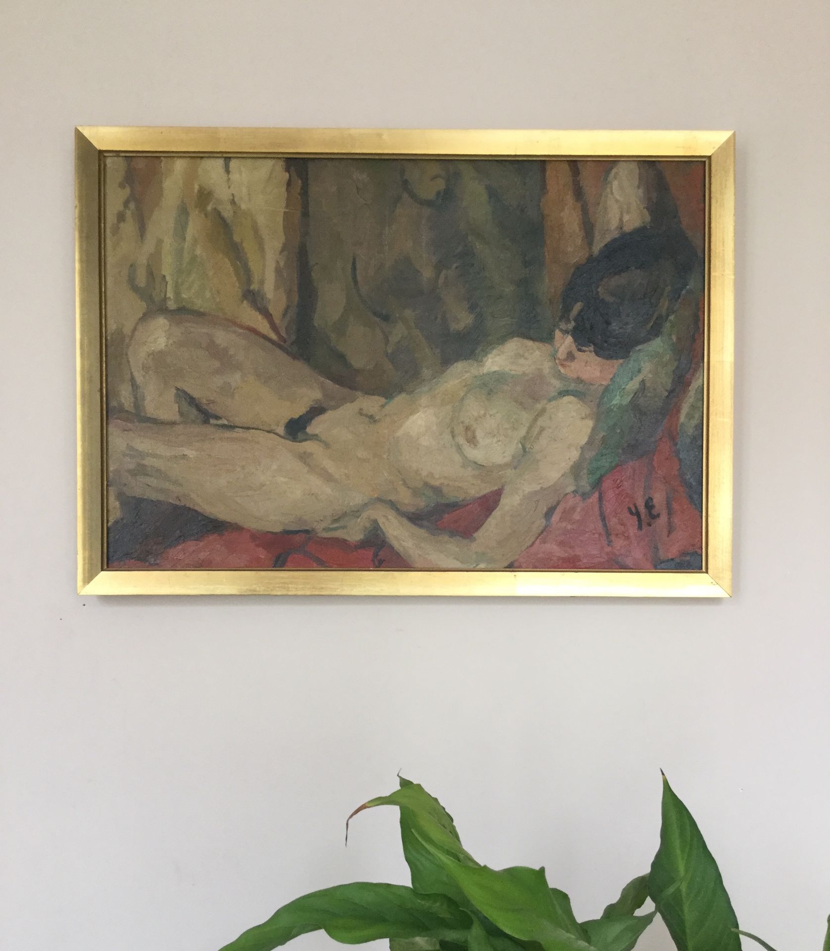 20th c french School Nude lying down Oil on canvas Monogrammed YE bottom right [...] - Bild 5 aus 5