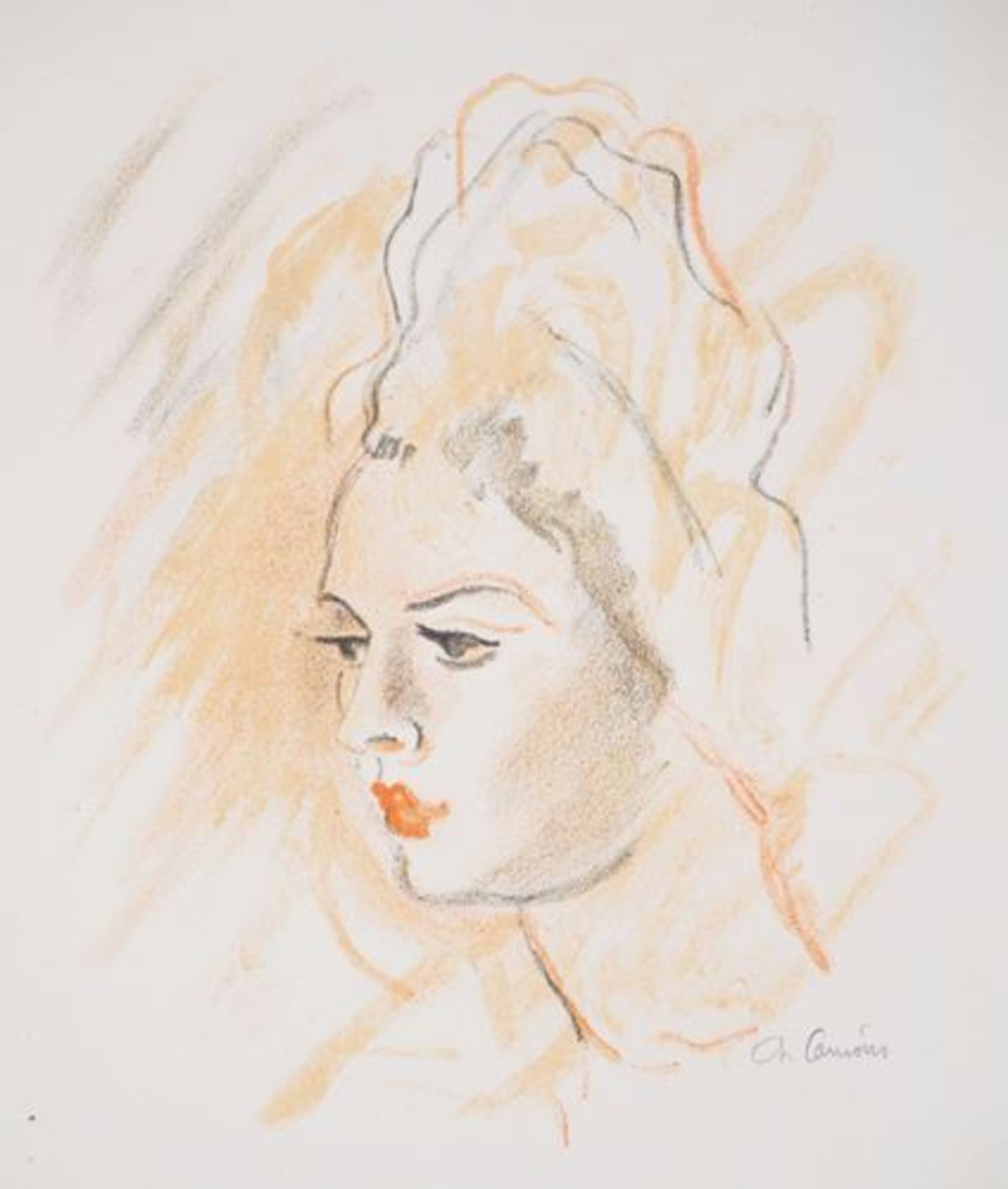 Charles CAMOIN Female profile portrait, 1946 Lithograph on vellum Signed in pencil [...]