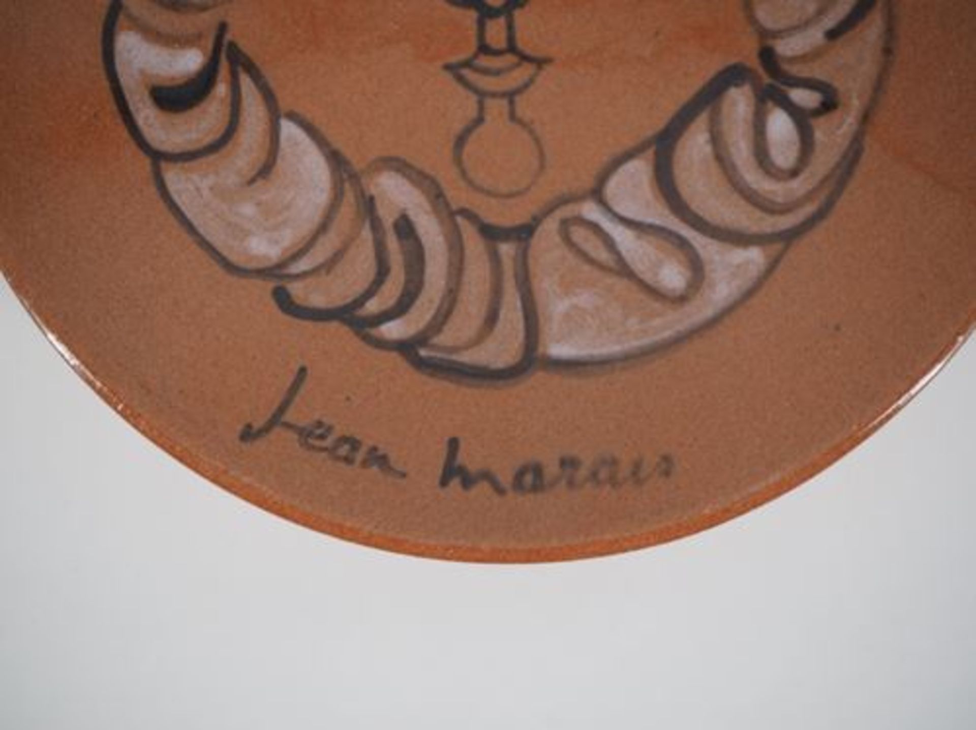 Jean MARAIS Cup with a scales-face Original red earthenware ceramic, with painted [...] - Bild 5 aus 5