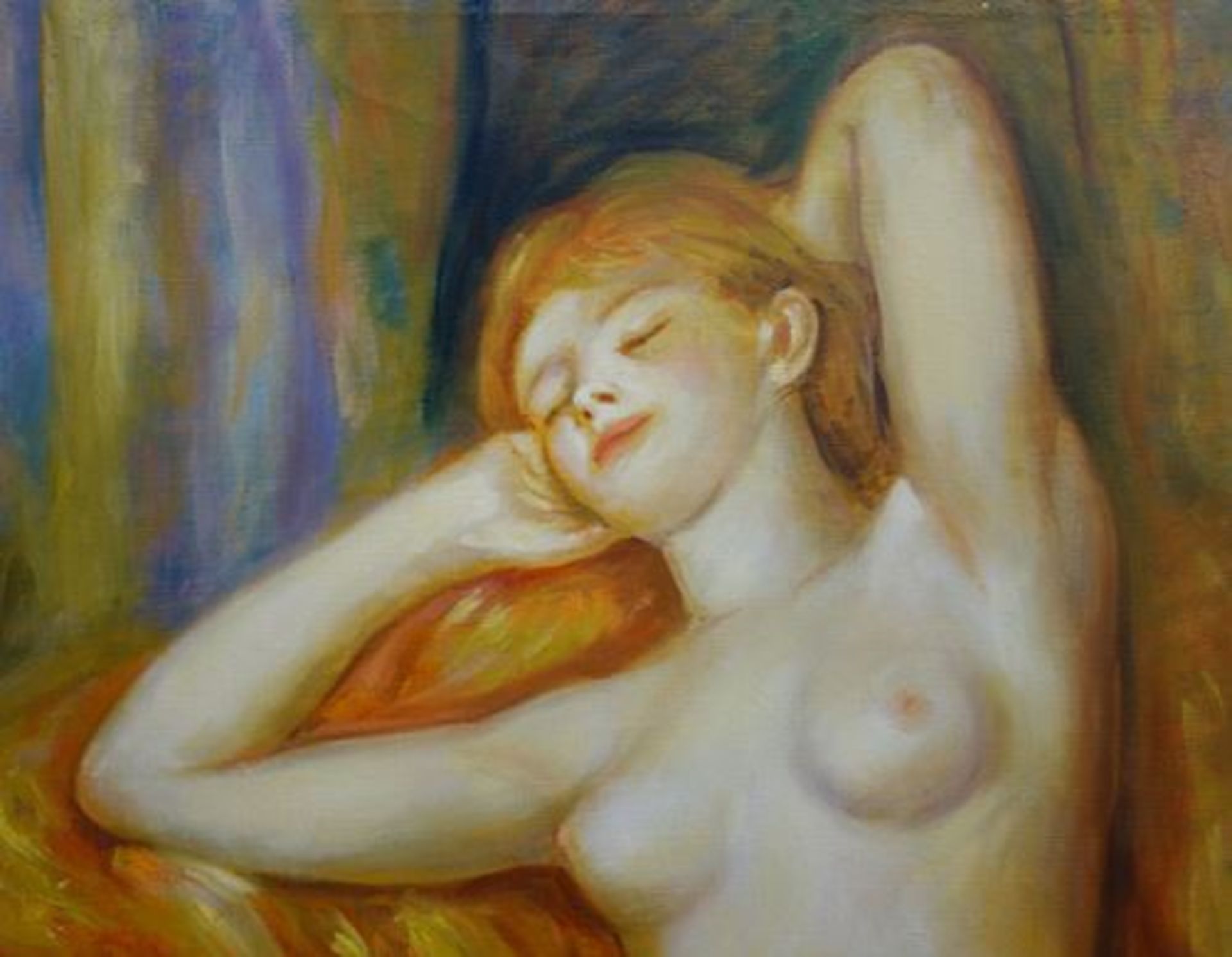 Pierre Auguste RENOIR (after) The sleeper Oil on canvas Dimensions: 76 x 55 cm Work [...] - Bild 5 aus 6