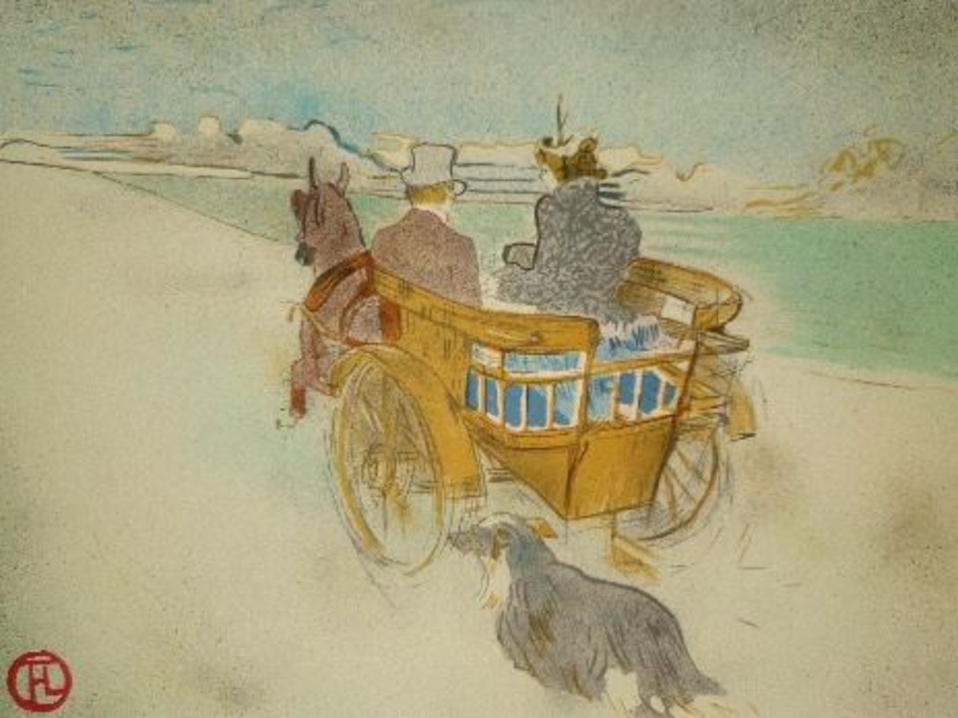 Henri de TOULOUSE-LAUTREC (after) The English cart, 1982 Lithograph on Arches [...]