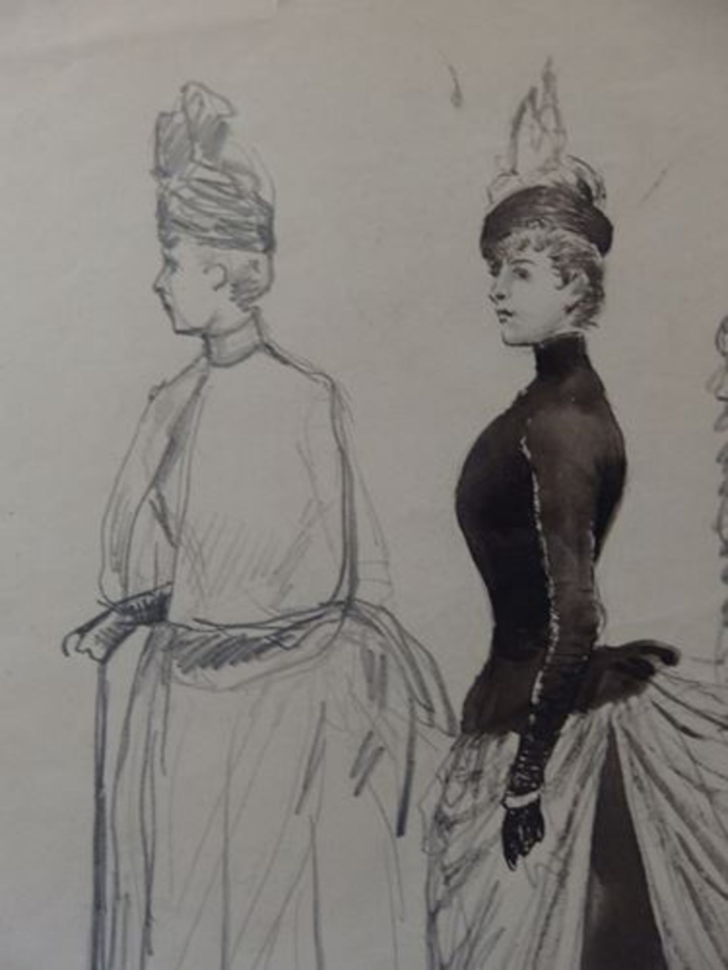 Henri MAIGROT dit HENRIOT (1857-1933) Study of an elegant woman Original drawing in [...] - Bild 2 aus 4