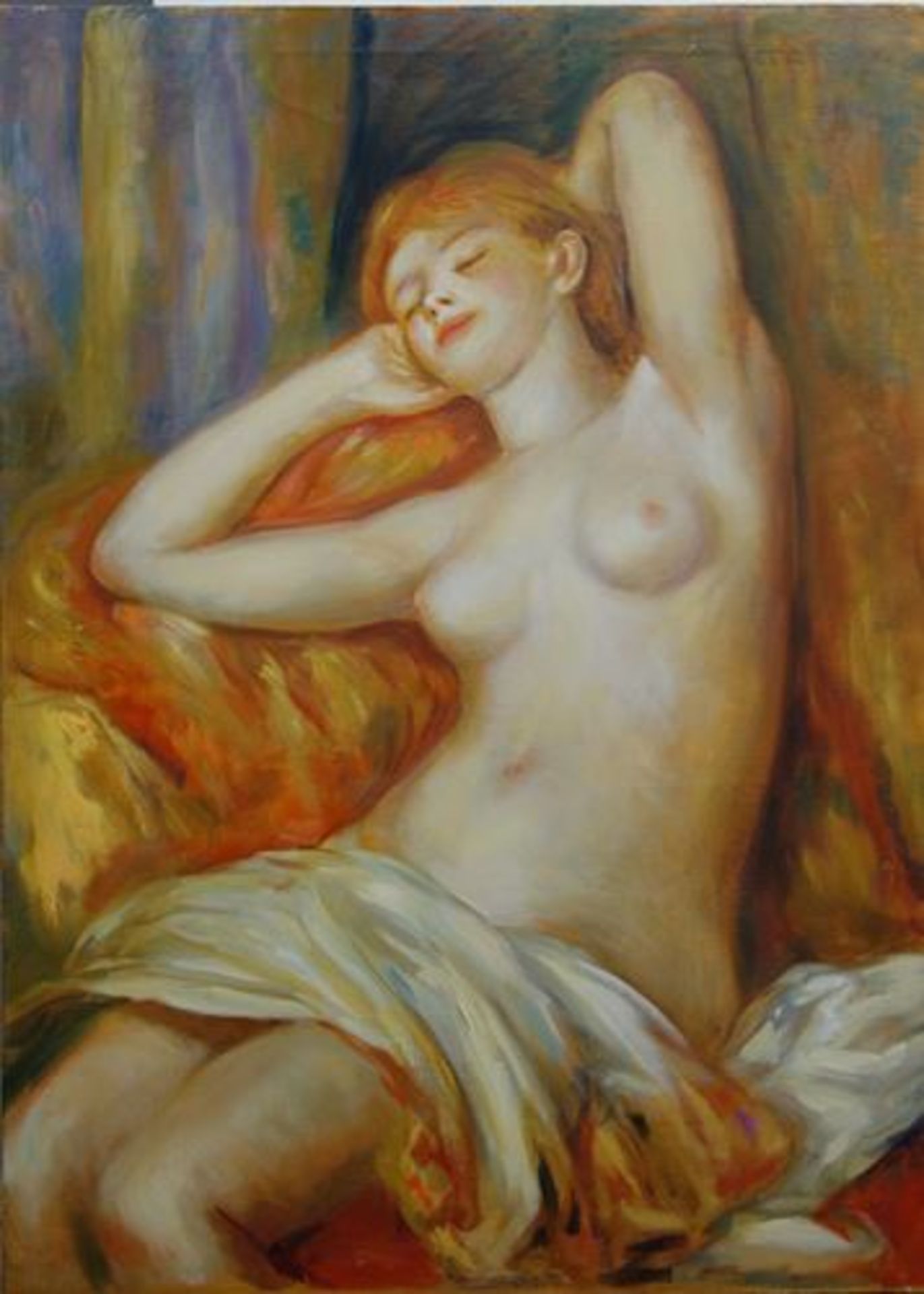 Pierre Auguste RENOIR (after) The sleeper Oil on canvas Dimensions: 76 x 55 cm Work [...] - Bild 2 aus 6