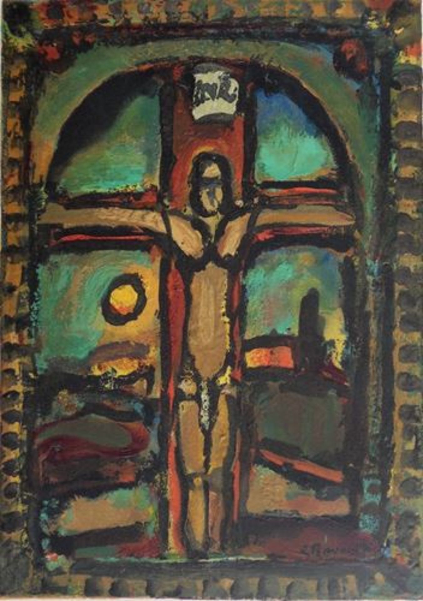 Georges ROUAULT Crucifixion Engraved wood and embossing on Arches Vellum paper signed [...]