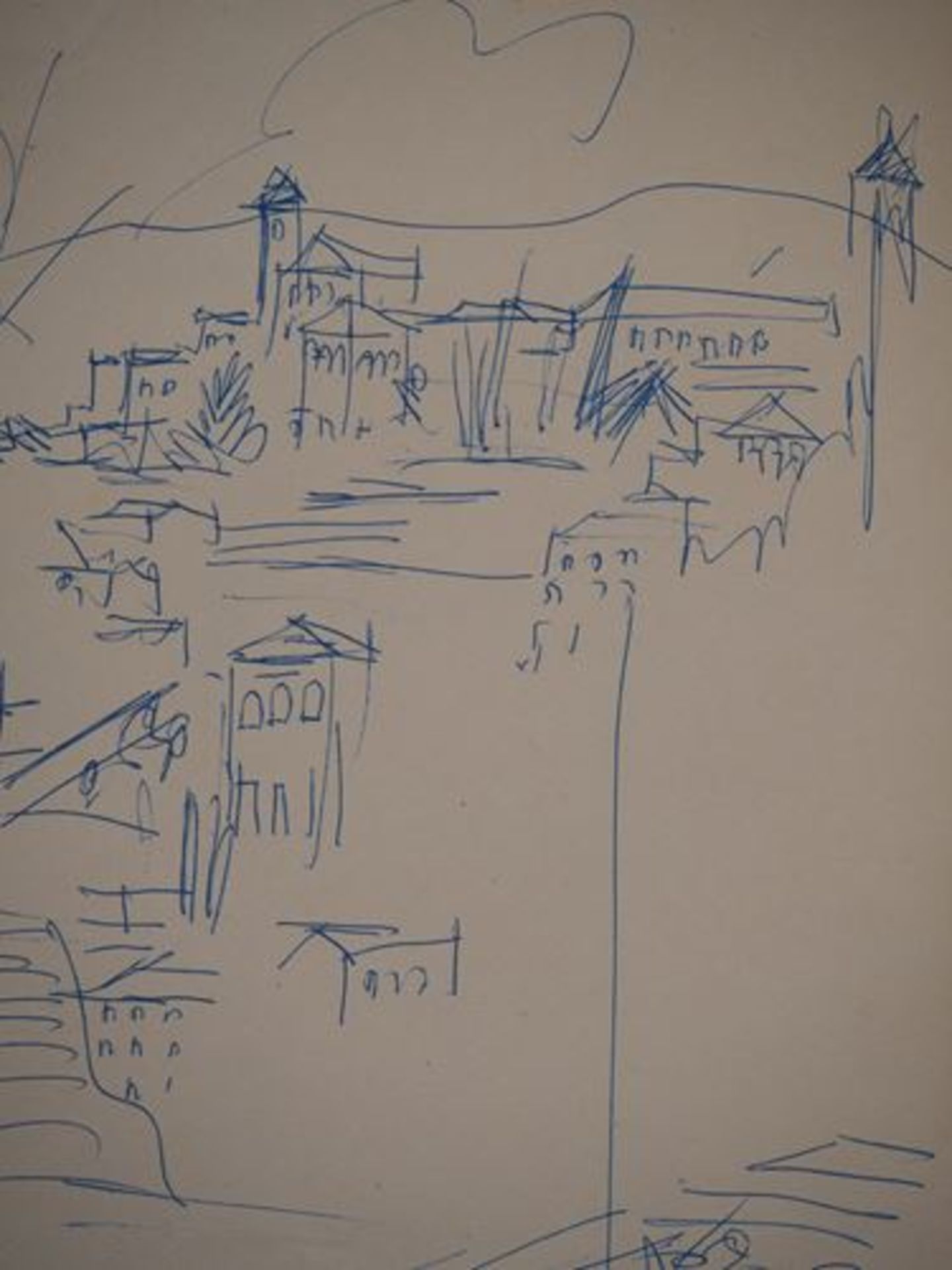 Jean Dufy Spain: Granada, view of the old city Original drawing in blue ink Signed [...] - Bild 6 aus 6
