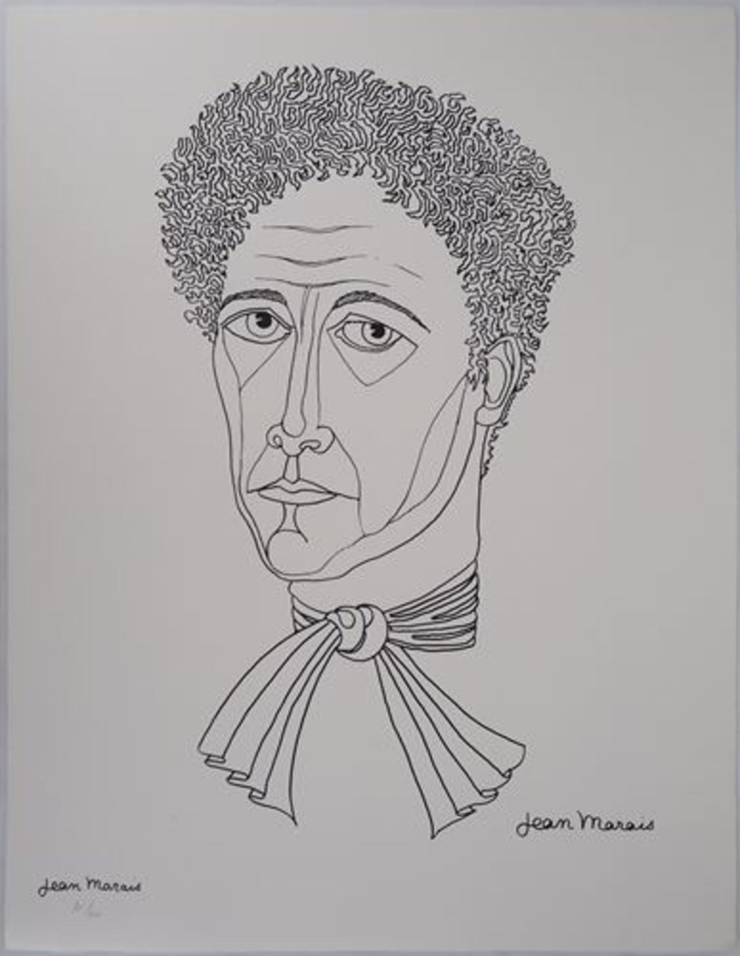 Jean MARAIS Portrait of Jean Cocteau Original lithograph Signed in the plate Signed [...] - Bild 8 aus 8