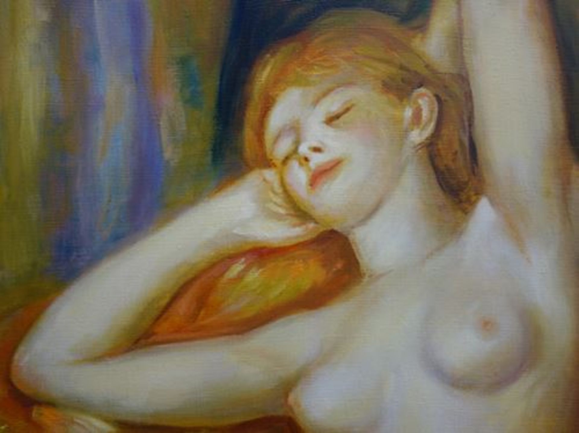 Pierre Auguste RENOIR (after) The sleeper Oil on canvas Dimensions: 76 x 55 cm Work [...] - Bild 6 aus 6