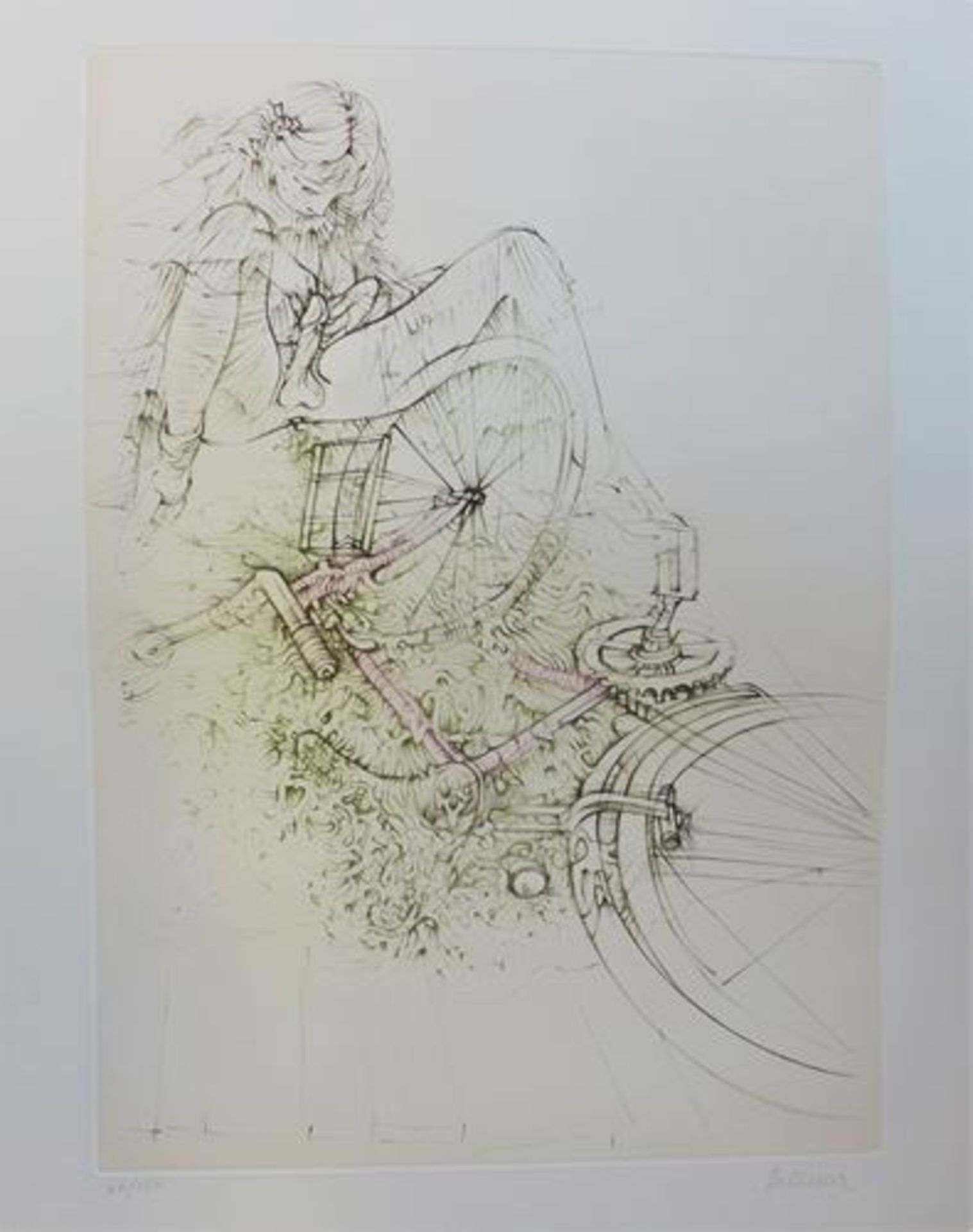 Hans BELLMER Bicycle, 1970 Etching and aquatint on Arches paper Signed and numbered [...]