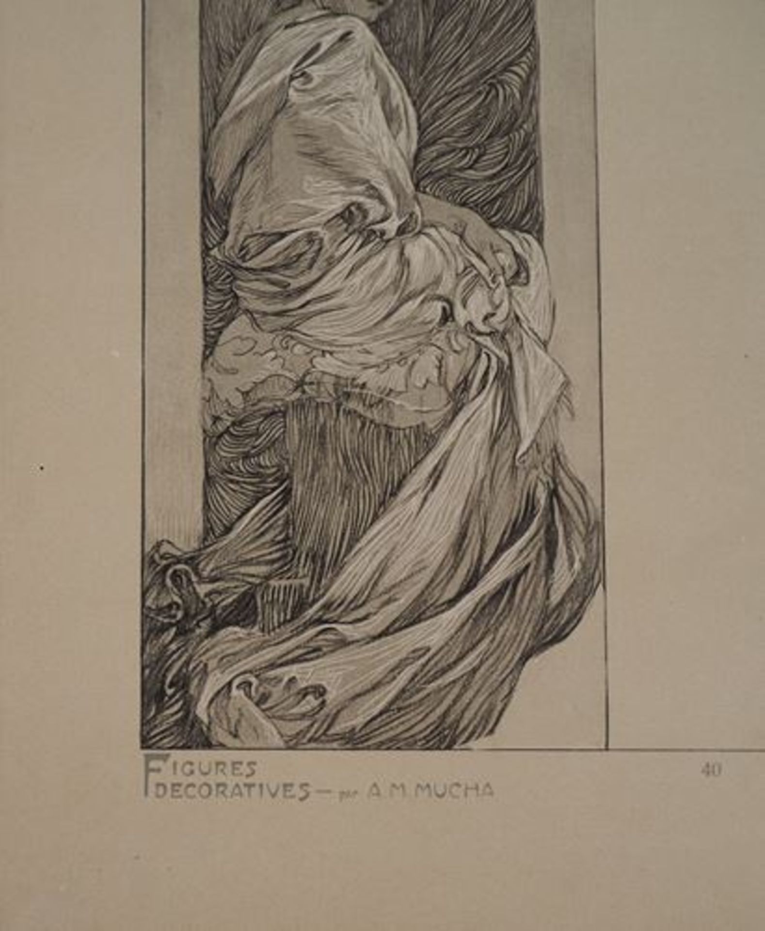 Alphonse MUCHA Model in the library, 1902 Lithograph Signed in the plate On thick [...] - Bild 4 aus 5