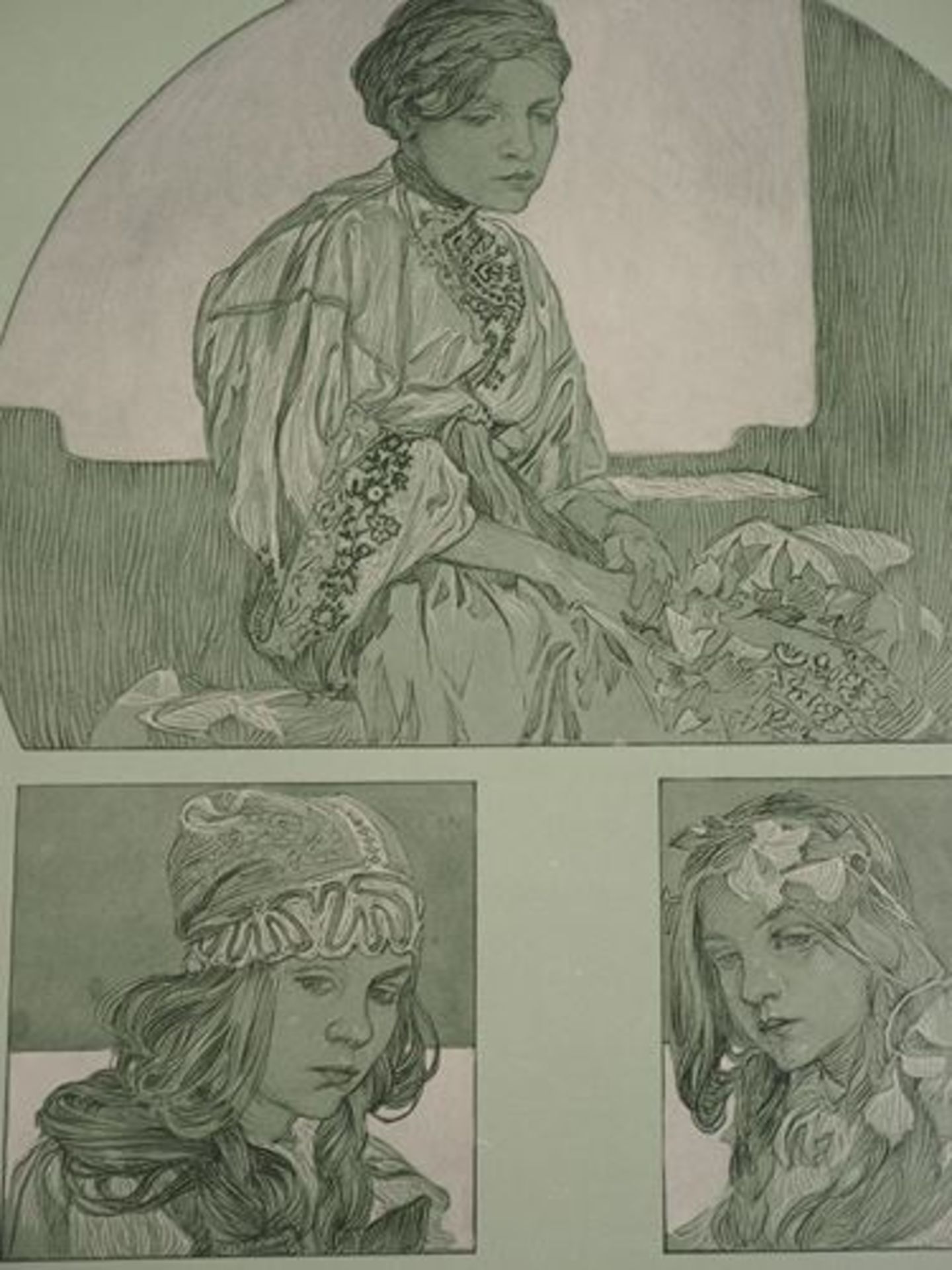 Alphonse MUCHA Portraits of young girls, 1902 Lithograph Signed in the plate On [...] - Bild 3 aus 5