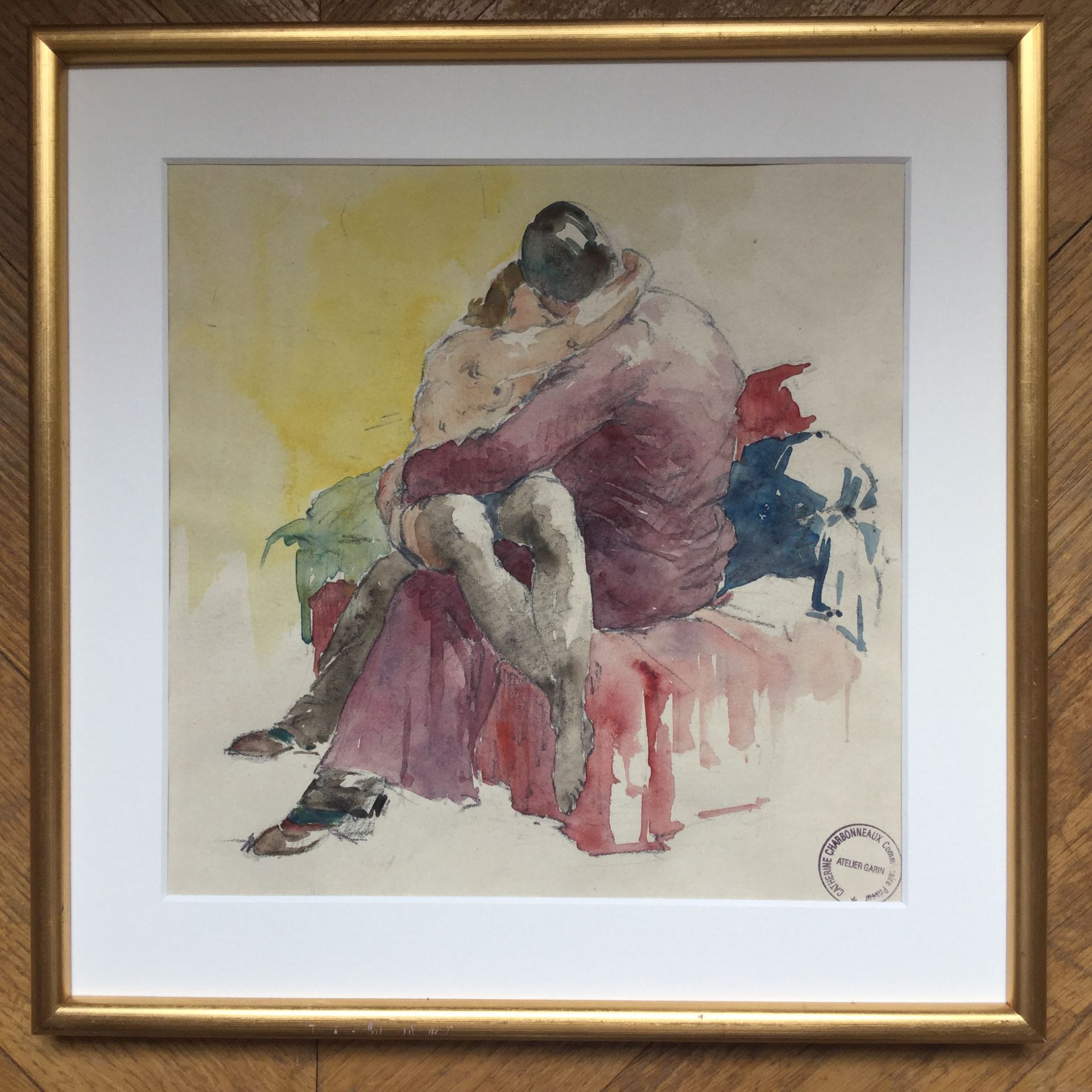 The Kiss. Watercolour, circa 1950 Stamp of the workshop sale (Drouot, [...] - Bild 3 aus 5