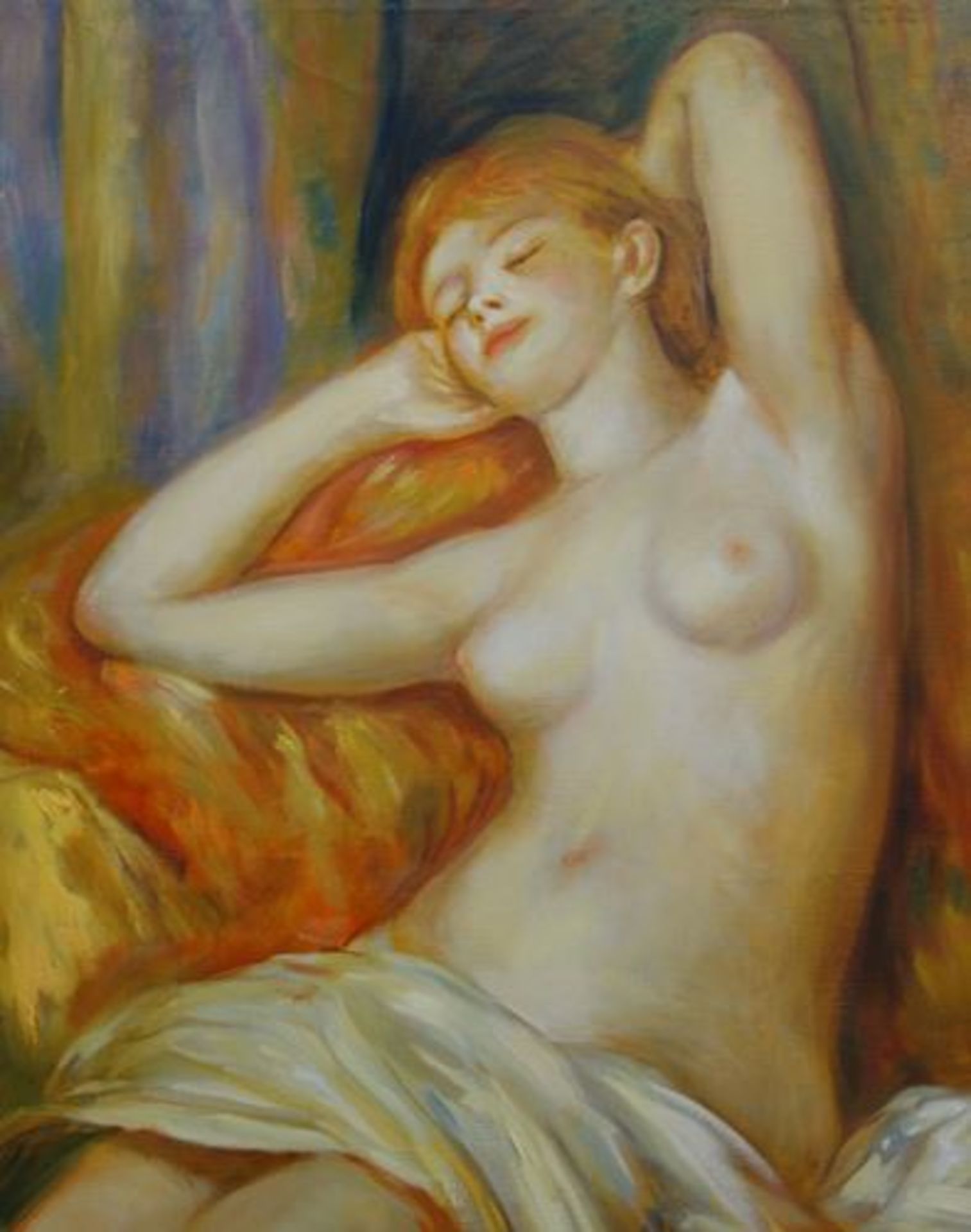 Pierre Auguste RENOIR (after) The sleeper Oil on canvas Dimensions: 76 x 55 cm Work [...] - Bild 3 aus 6