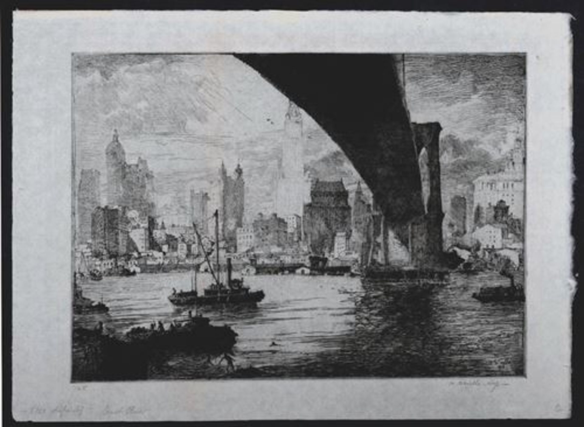 Henry Wilfrid DEVILLE (1871-c.1932) East River Original etching on Japan paper, [...] - Bild 2 aus 4